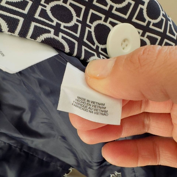 Le Suit Blazer Jacket Womens Size 4 Blue White - Picture 15 of 15